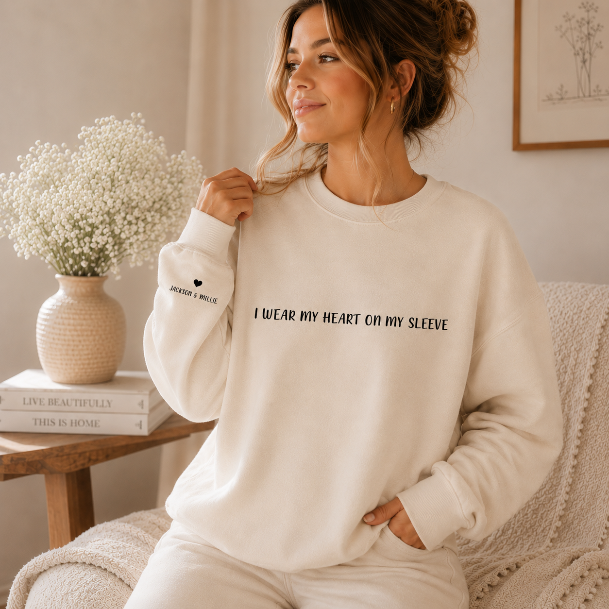 Personalised "I wear my Heart on my Sleeve" Sweater