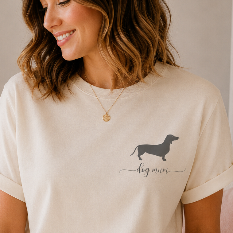 Personalised Dachshund T-shirt, Dog Mum Top, Dachshund Tops, Gift For Her, Dog Mum Gift, Sausage Dog Gifts, Personalised Dog Gift, Dog Owner