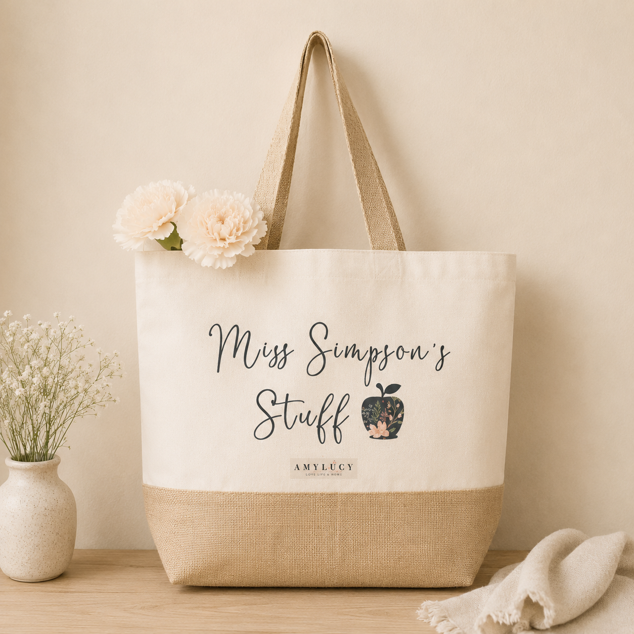 Personalised Teacher Tote Bag, Teacher Tote Bag, School Leaving Gift, Gift For Teacher, Teacher Gifts, Graduation Tote Bag Canvas, School