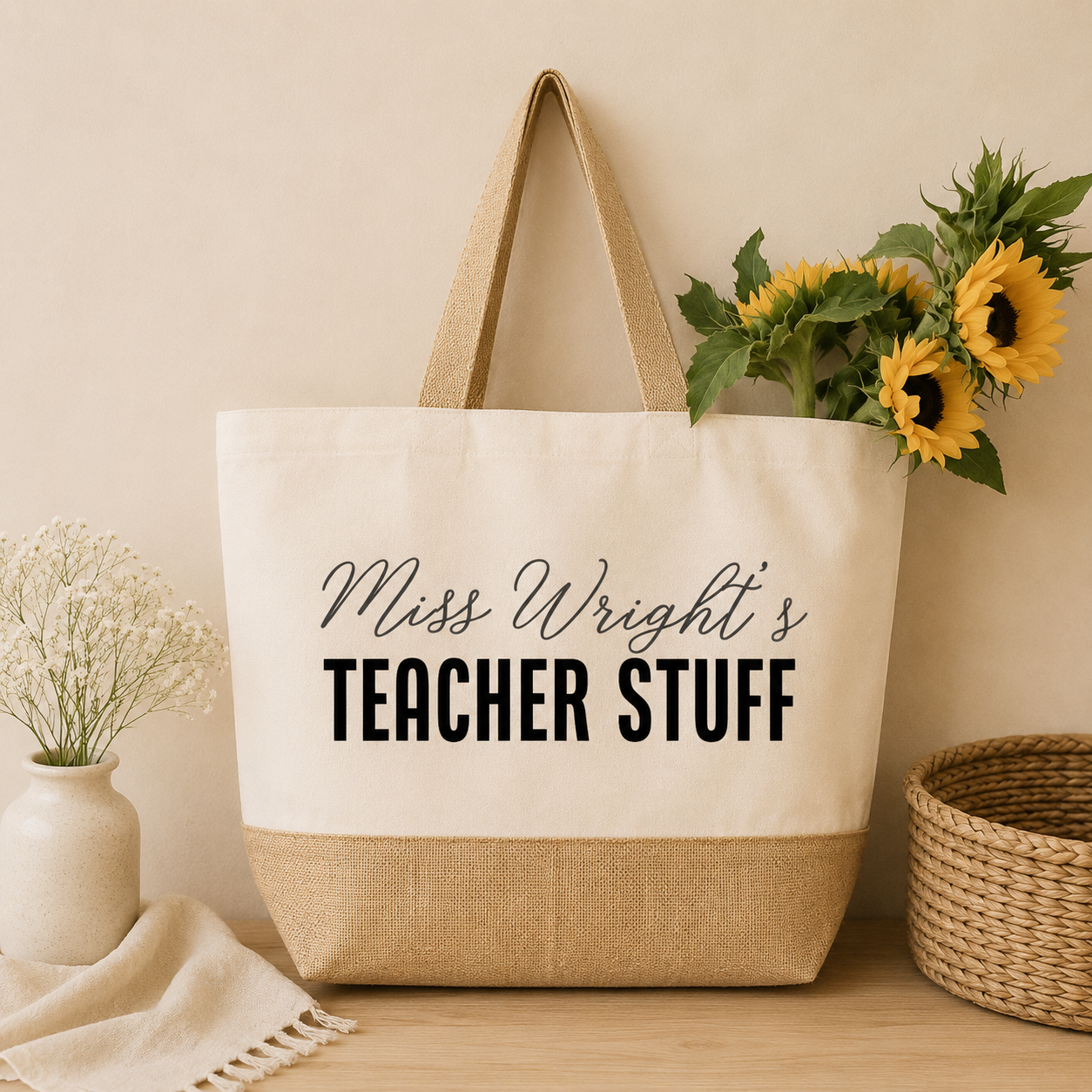 Personalised Teacher Tote Bag, Teacher Tote Bag, School Leaving Gift, Gift For Teacher, Teacher Gifts, Graduation Tote Bag Canvas, Teacher
