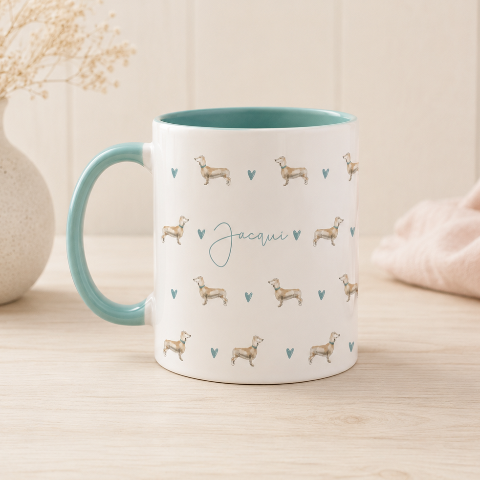Personalised Dachshund Mug, Sausage Dog Mug, Sausage Dog Gifts, Personalised Dog Gift, Dachshund Mug, Dog Gift, Dog Lover, Country Style