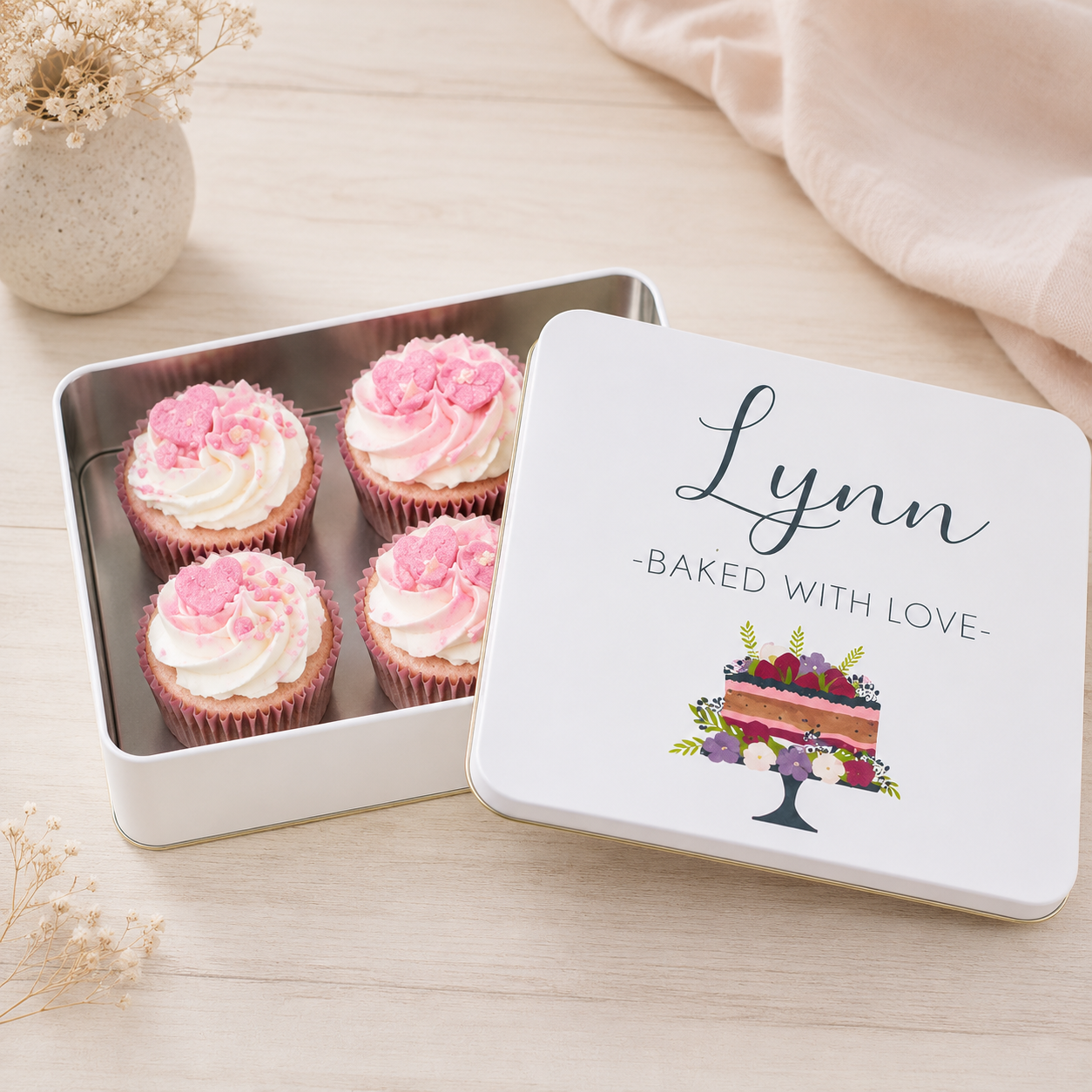 Personalised Baking Tin, Baked With Love Gift, Mothers Day Baking Gift, Gift for Mum, Nan Gift, Nana Mothers Day, Cake Tin, Mothers Day Gift