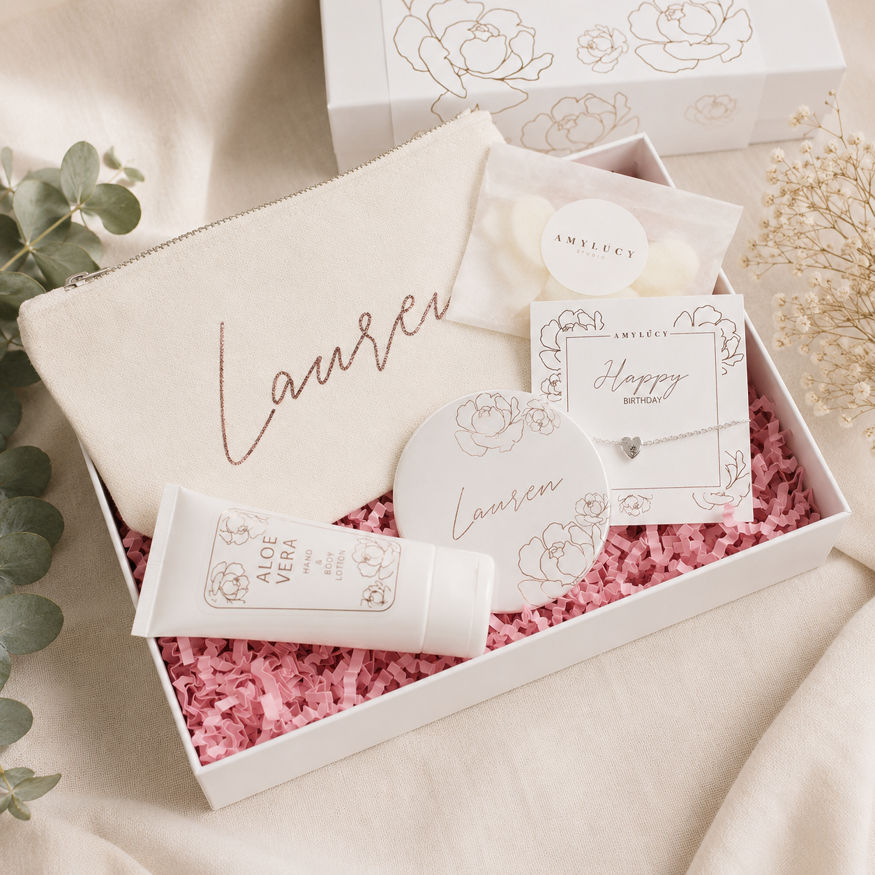 Personalised Happy Birthday Gift Box, Birthday Filled Gift Box, Milestone Birthday Gift, Beauty Filled Gift Boxes, Happy Birthday Gift, Gift