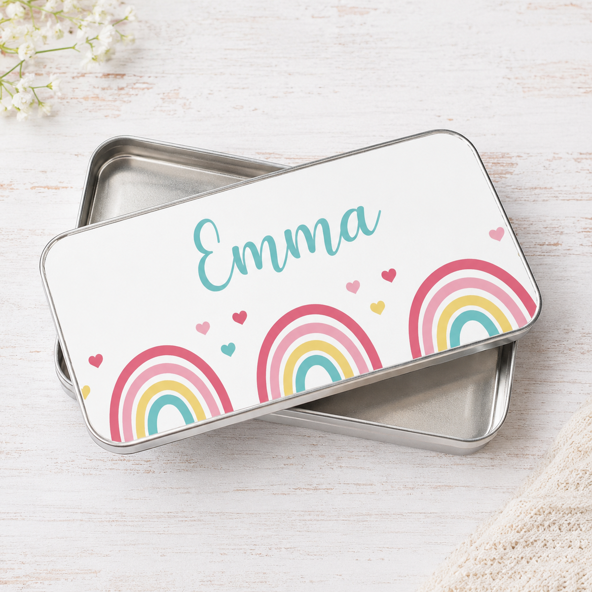 Personalised Rainbow Metal Pencil Case