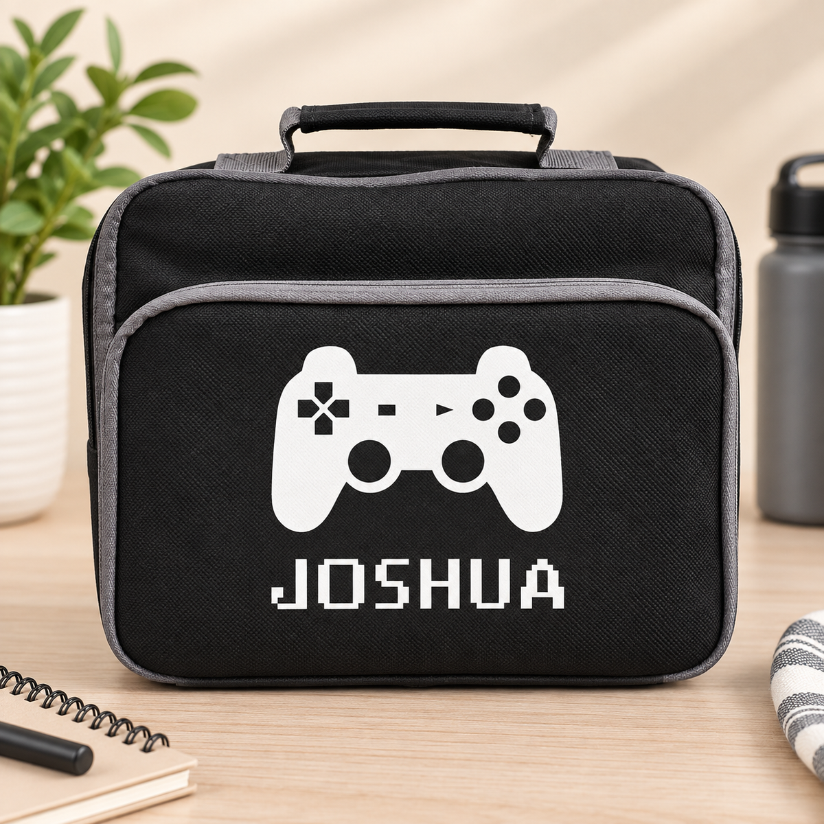 Personalised Gamer Lunch Bag, Gaming School Lunch Bag, Kids Gamer Cooler Bag, Boys School Lunch Bag Children Student, Back To School