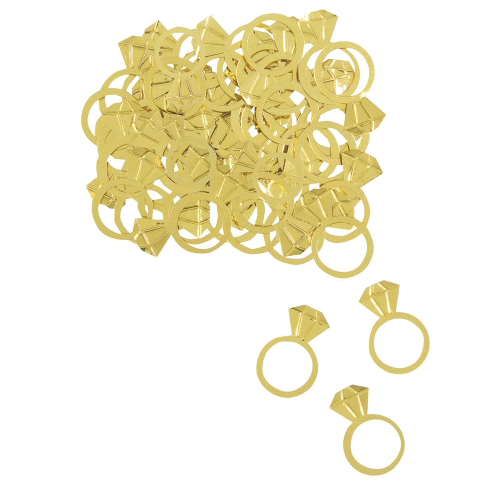 Gold Diamond Rings Table Confetti