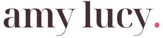 Amy Lucy lowercase wordmark with hot pink full stop