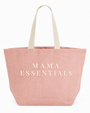 Amy Lucy Mama Essentials washed jute bag in Blossom pink with raised soft foam print
