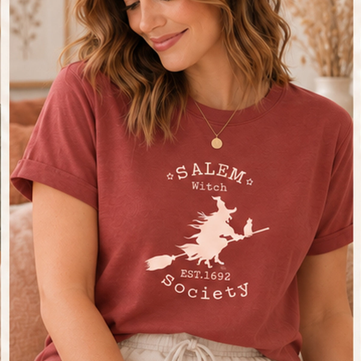 Salem Witch Society T-shirt in Earthy Red - Amy Lucy