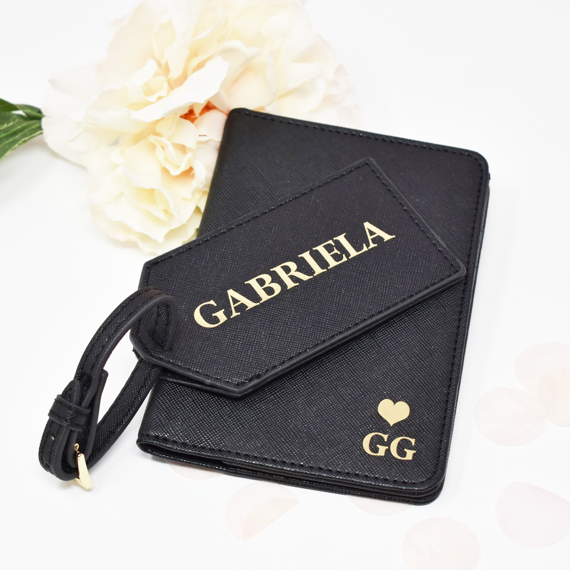 Personalised Passport & Luggage Tag with Metallic Print