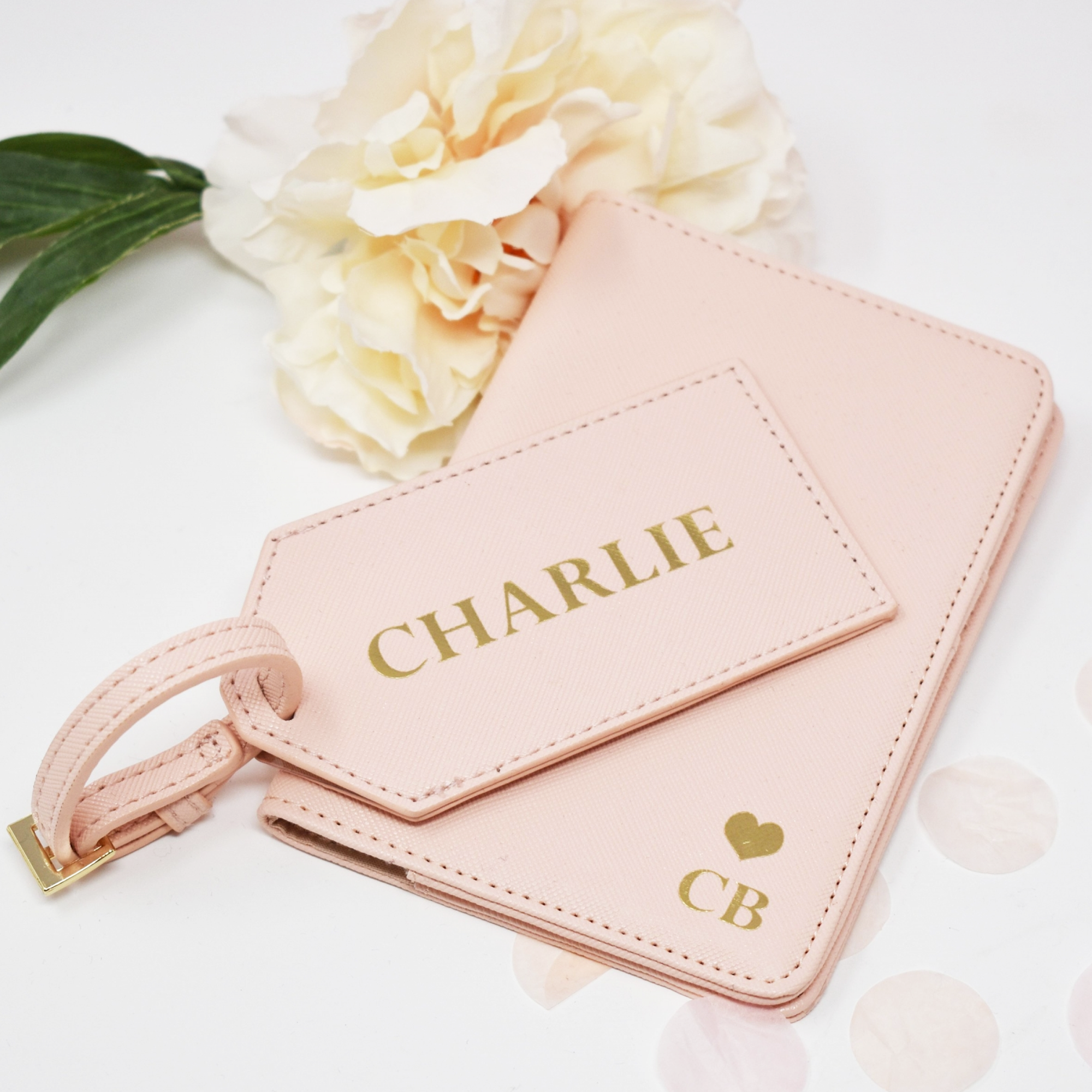 Personalised Passport & Luggage Tag with Metallic Print