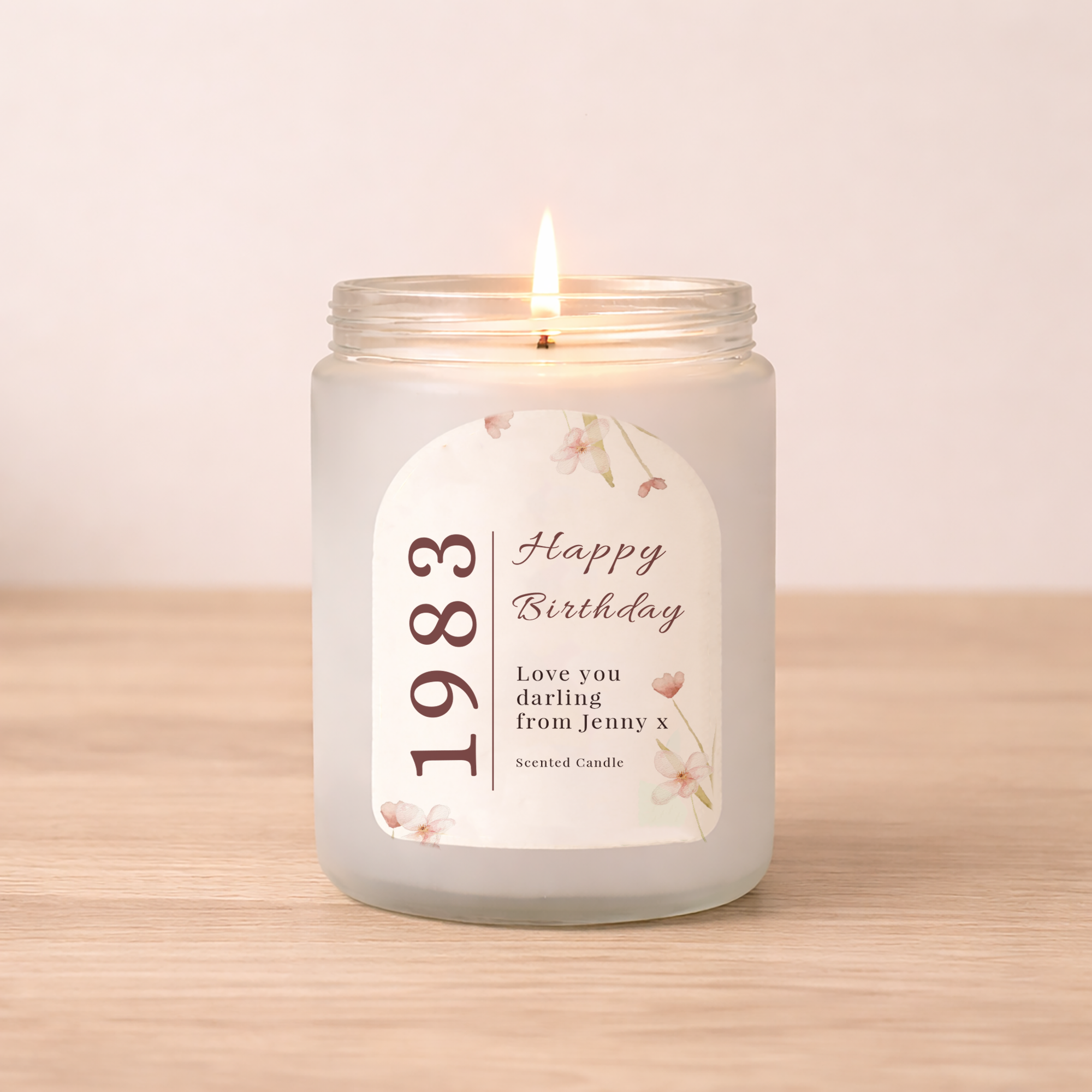 Personalised Happy Birthday Candle, Personalised Birthday Year Candle Gift, Custom Message, Birthday Party Candles, Birth Year Gift, Scented
