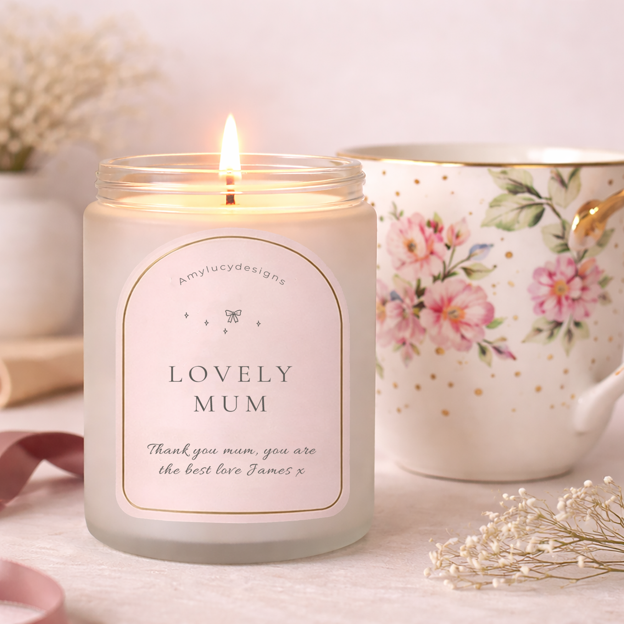 Personalised Lovely Mum Candle