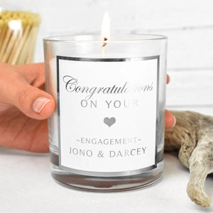 Candle Personalised Candle Congratulations Engagement Gift Candle in Jar Custom Candle Made In UK Personalised & Label White Candle - Amy Lucy