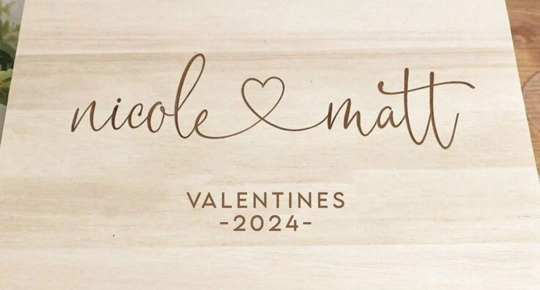 Engraved Valentines Couple Keepsake Box, Personalised Wooden Valentines Memory Box, Custom Valentines Day Gift, Couple Anniversary Gift, - Amy Lucy