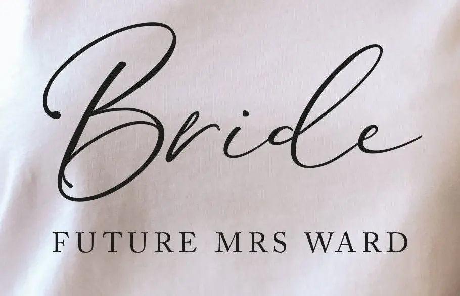 Future Mrs T-Shirt, Bride T-Shirt, Wife To Be T-Shirt, Engagement T-Shirts, Personalised Wedding Gifts, Wife Mrs Top, Future Mrs Name Tops - Amy Lucy