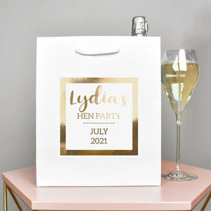 Gold Personalised Gift Bag, DIY Personalised Party Bag, Favour Bag, Gold Party Bags and Gifts, Gift Wrapping, Gift Bags, Hen Party Bag - Amy Lucy