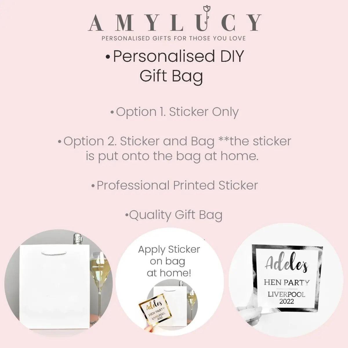 Gold Personalised Gift Bag, DIY Personalised Party Bag, Favour Bag, Gold Party Bags and Gifts, Gift Wrapping, Gift Bags, Hen Party Bag - Amy Lucy