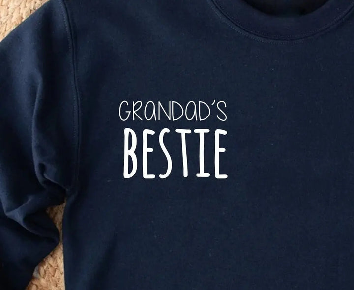 Grandad&#39;s Bestie Child&#39;s Sweater, Toddler Gift, Child and Grandad Gift, Childs Sweater, Toddler Jumper, Boys Beige Jumper, Boys Boho Jumper, - Amy Lucy