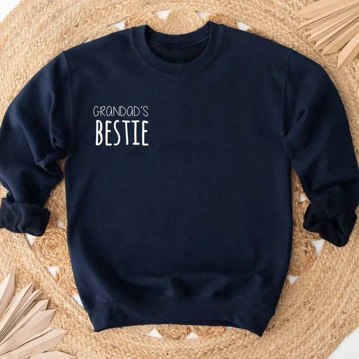 Grandad&#39;s Bestie Child&#39;s Sweater, Toddler Gift, Child and Grandad Gift, Childs Sweater, Toddler Jumper, Boys Beige Jumper, Boys Boho Jumper, - Amy Lucy