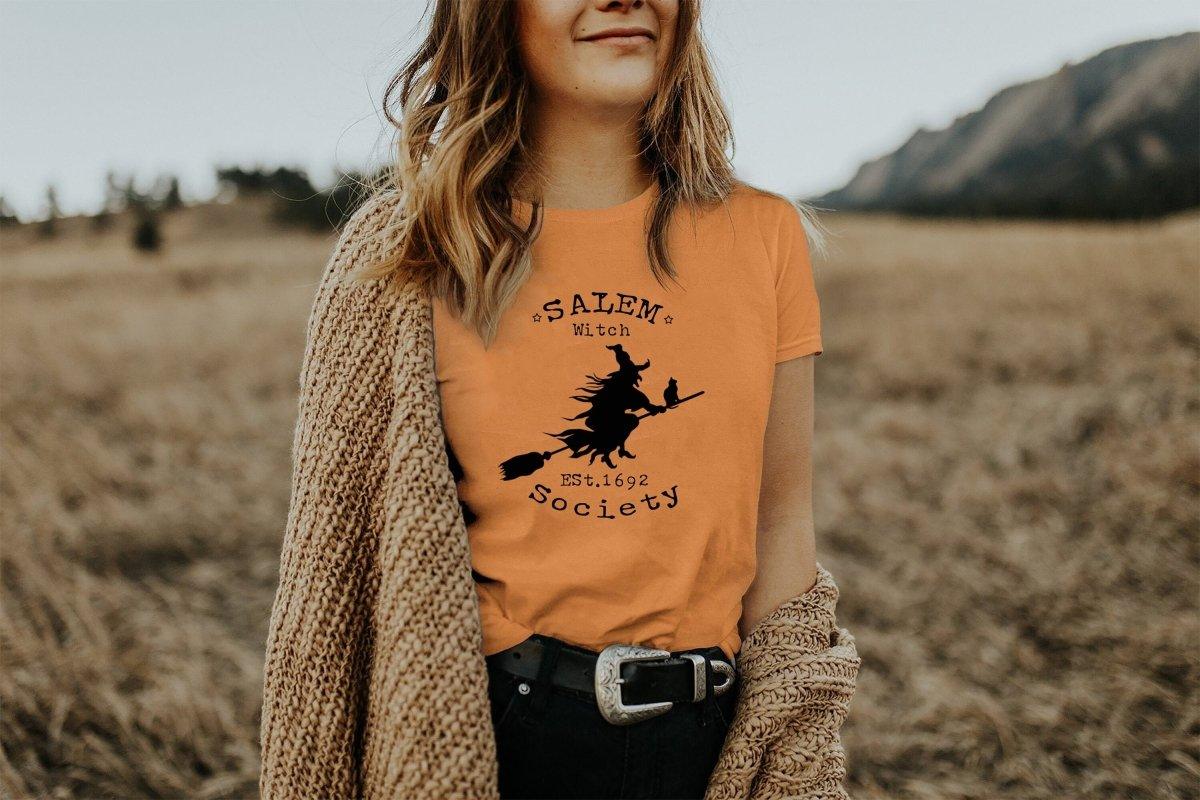 Halloween T-shirt, Salem Witch Society Halloween Shirt, Salem Witch Halloween Tee Shirt, Women's, Witches, Fall Shirt, Vintage Style - Amy Lucy