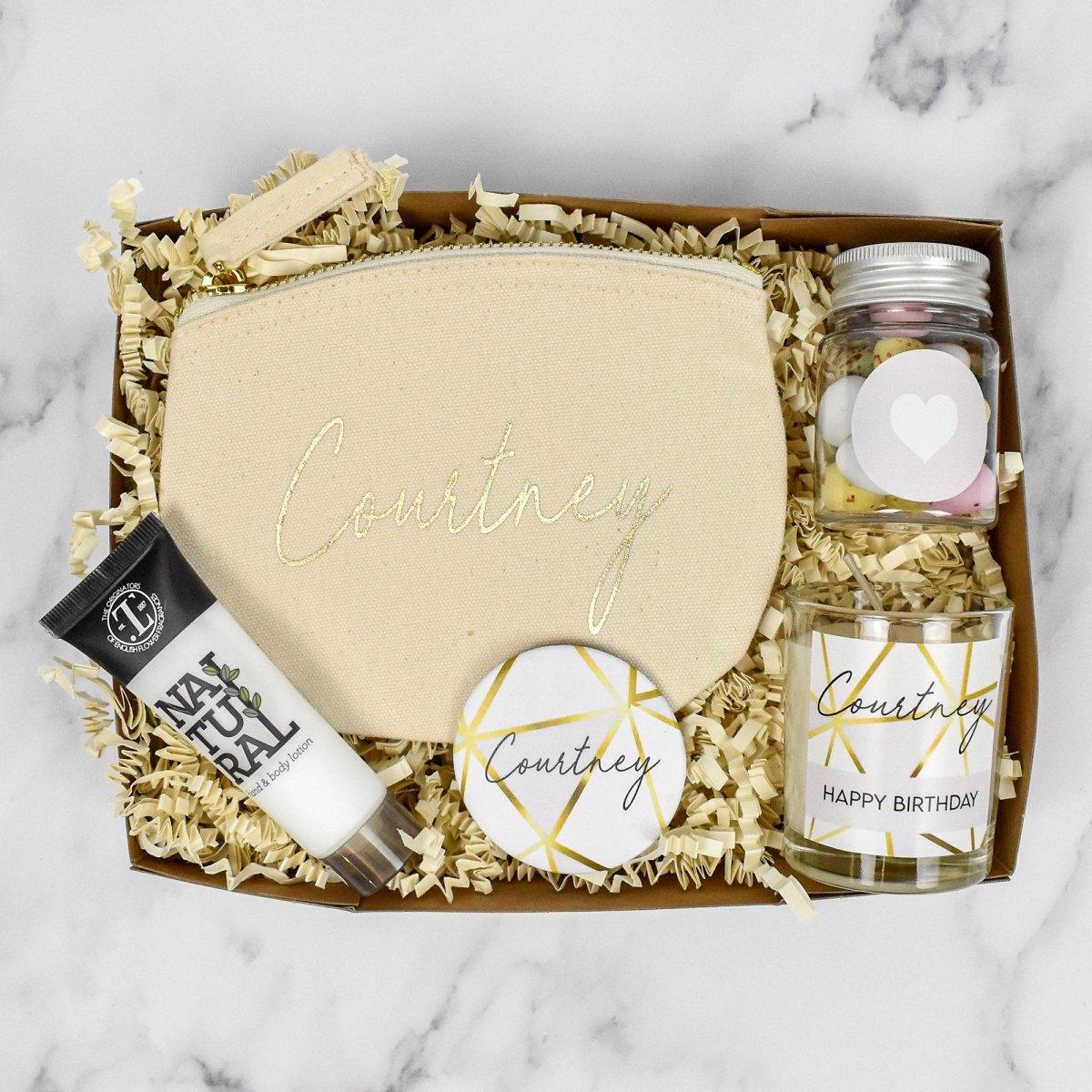 Happy Birthday Gift Box Filled, Gold Best Friend Gift Box, Beauty Filled Gift Boxes, Spa Kits Box, Happy Birthday Gift, Boxed Gifts, - Amy Lucy
