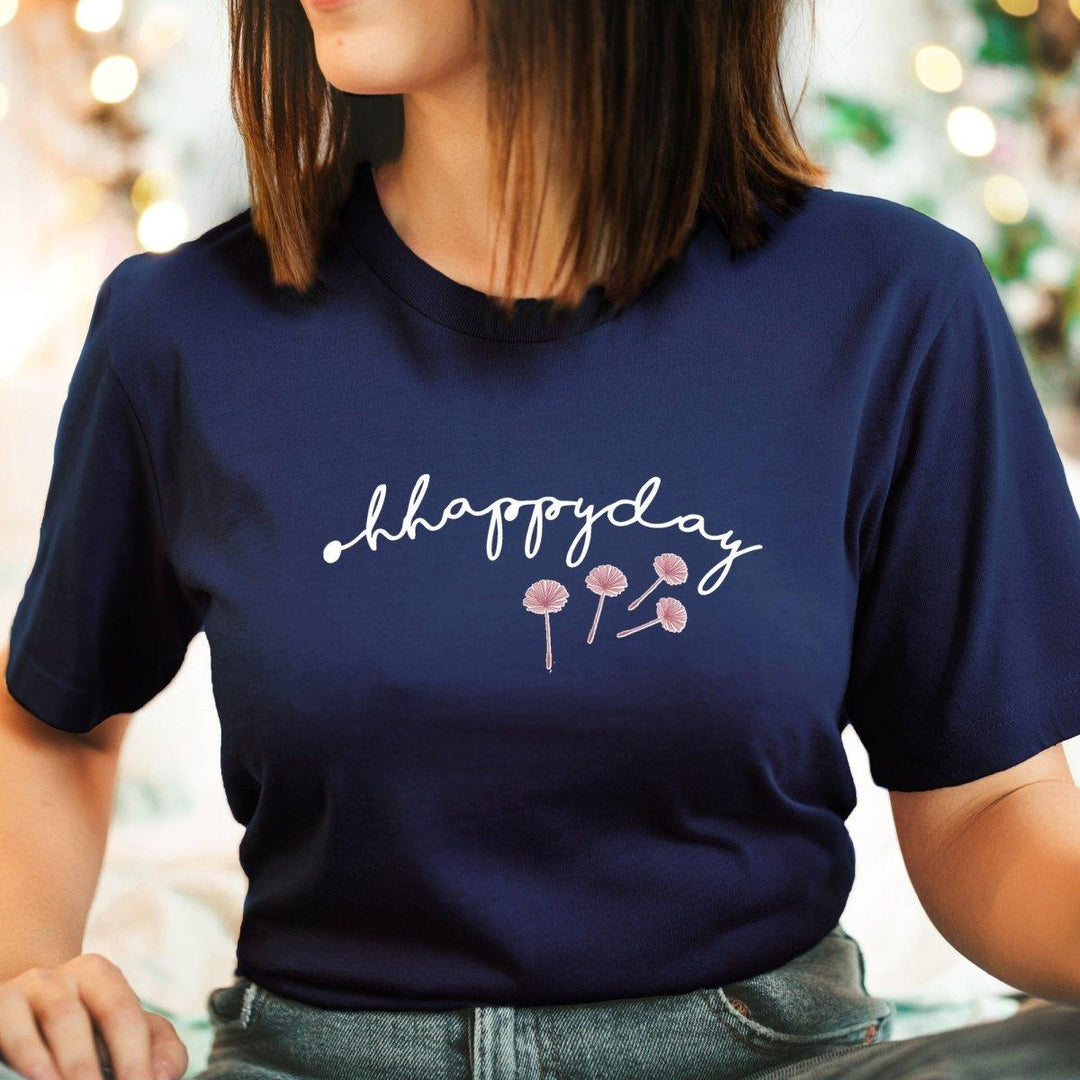 Happy Day T-shirt, Casual T-shirt, White Slogan Girls Tops, Women&#39;s Slogan Top, Teenager Tops, Fashion Tops, Teen, Happy Top, Positive Top - Amy Lucy