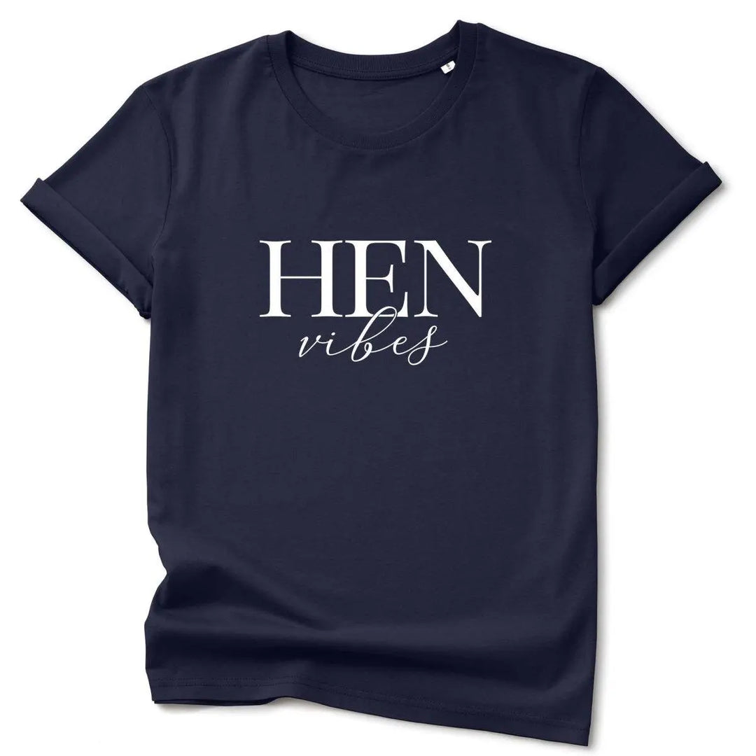 Hen Vibes T-shirt, Bridal Party T-shirts, Organic Hen Vibes Tops, Hen Night Hen Vibes T-shirts, Rose Gold Hen Tops, Maid of Honour Tops - Amy Lucy