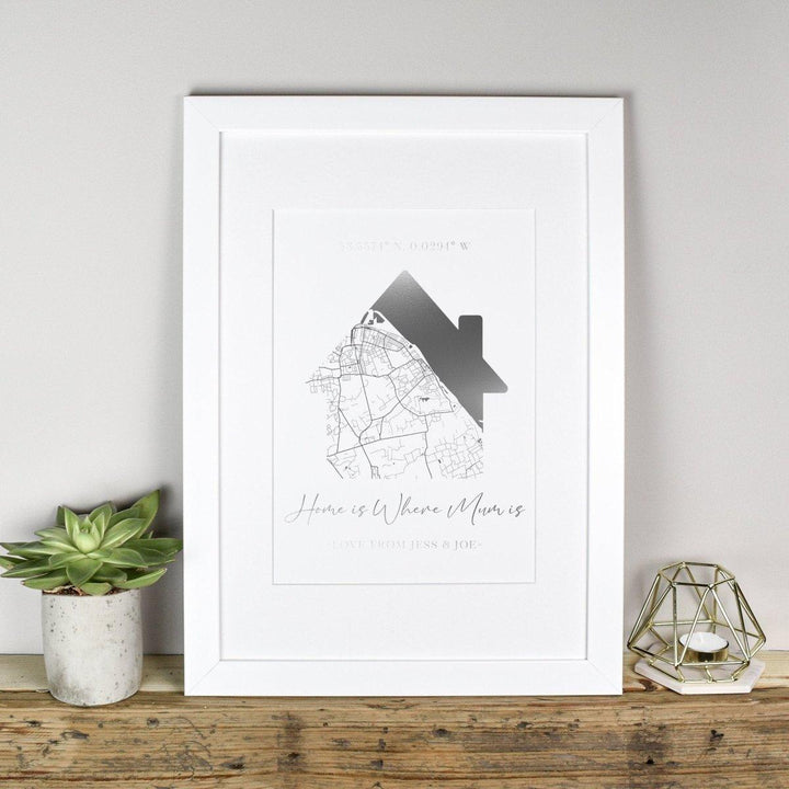 Home Is Where Mum Is Print, Personalised Mothers Day Print, Custom Home Map Print, Personalised Mothers Day Gift, Custom Home Print for Mum - Amy Lucy