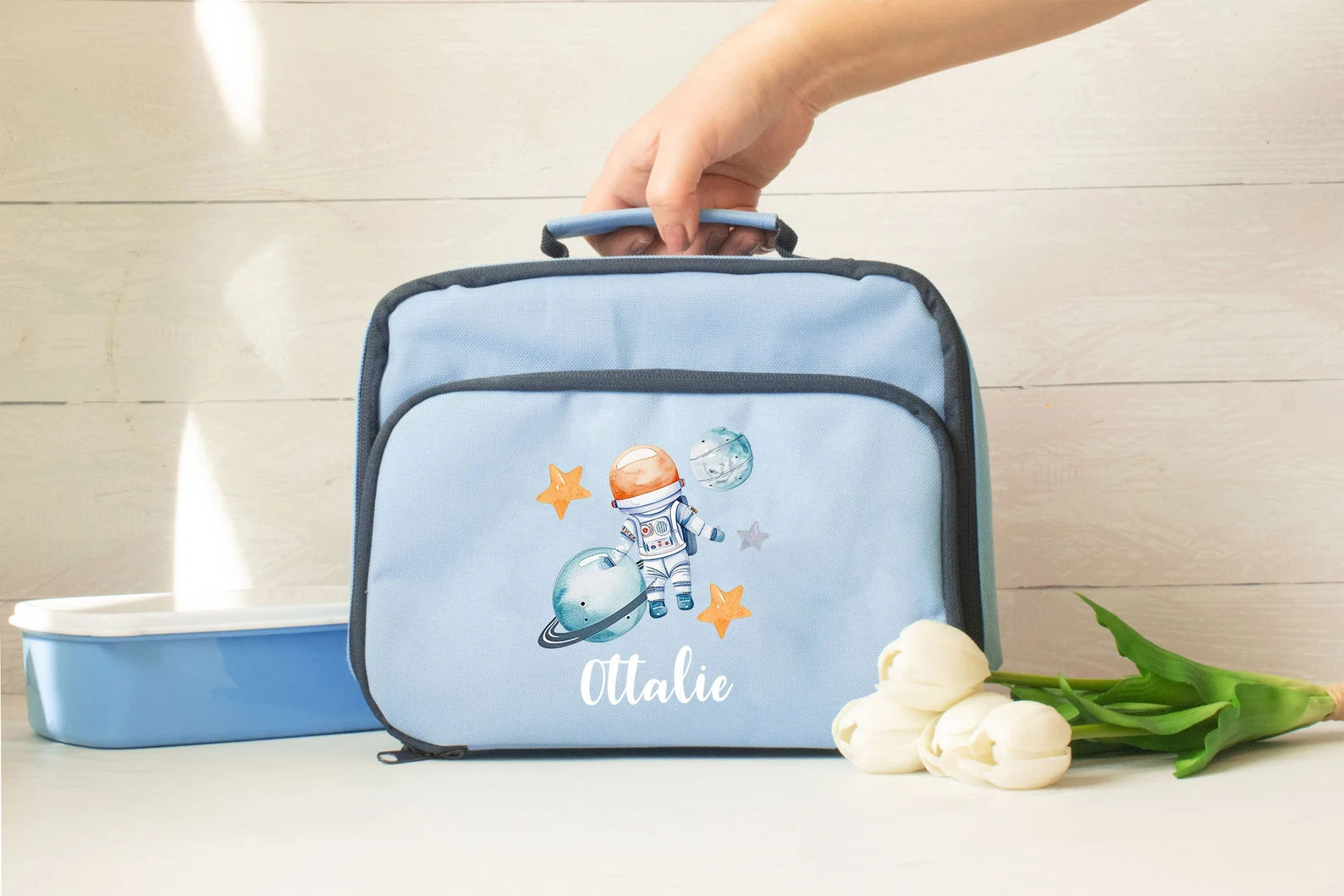 Personalised Rocket Lunch Bag, Rocket School Lunch Bag, Kids Space Cooler Bag, Boys School Lunch Bag Children Student, Back To School
