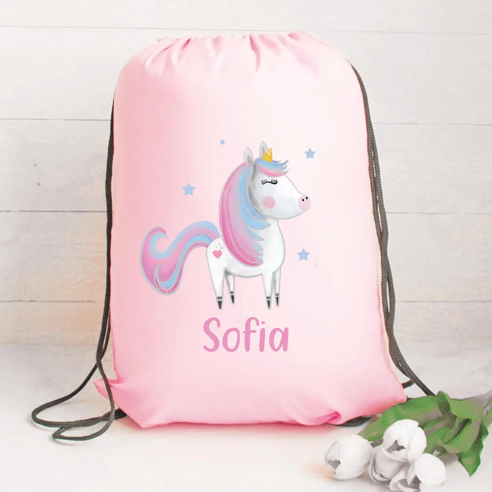 Personalised Gym Bag Kids, Girls Unicorn Gym Bag, Girls Drawstring Bag, School Bag, Unicorn School PE Bag, Unicorn Pump Bag, Nursery Bag