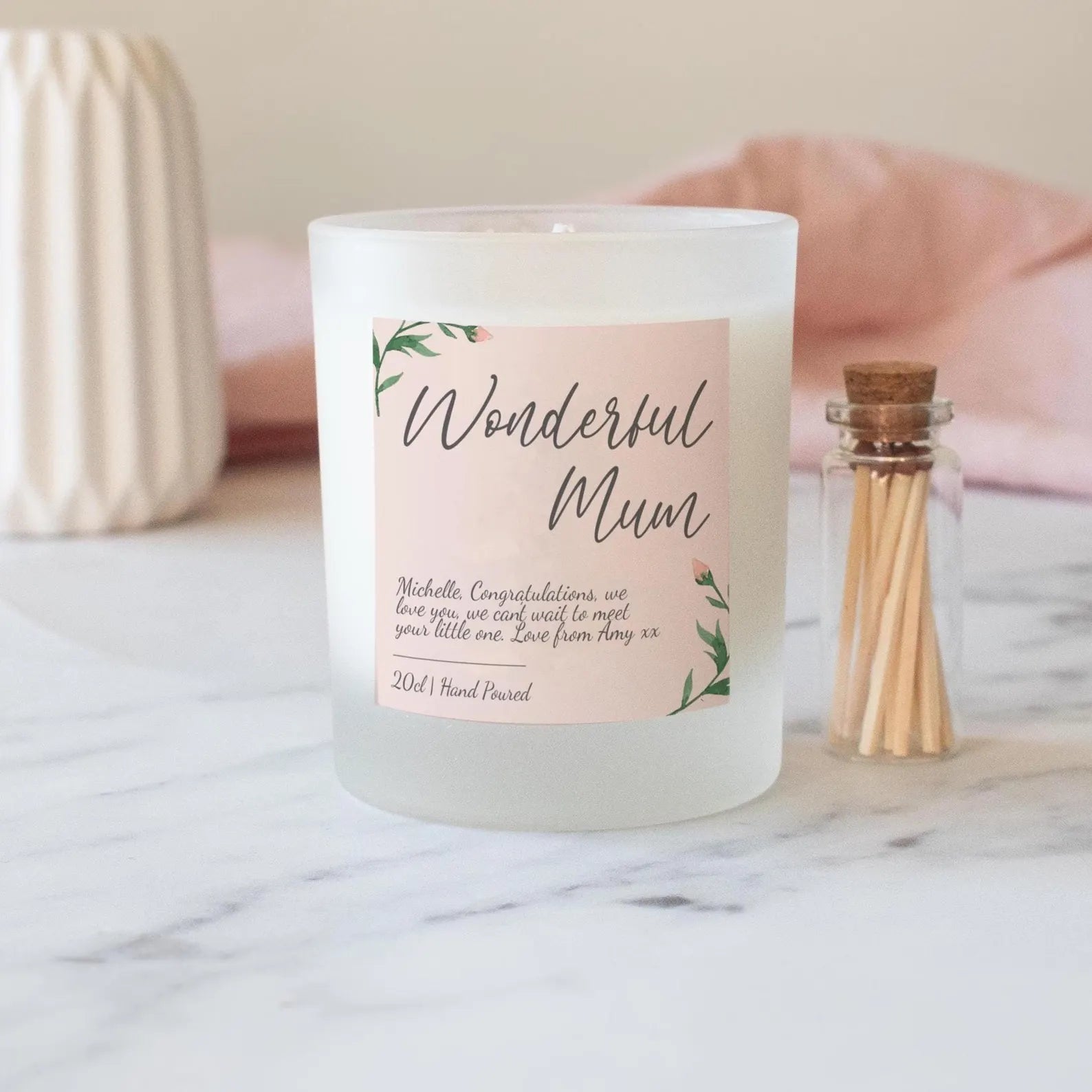 Personalised New Baby Candle, New Baby Gift, Congratulations Gift New Baby,  New Mum Gift, Baby Shower Gift, Mum Gift, New Arrival Candle