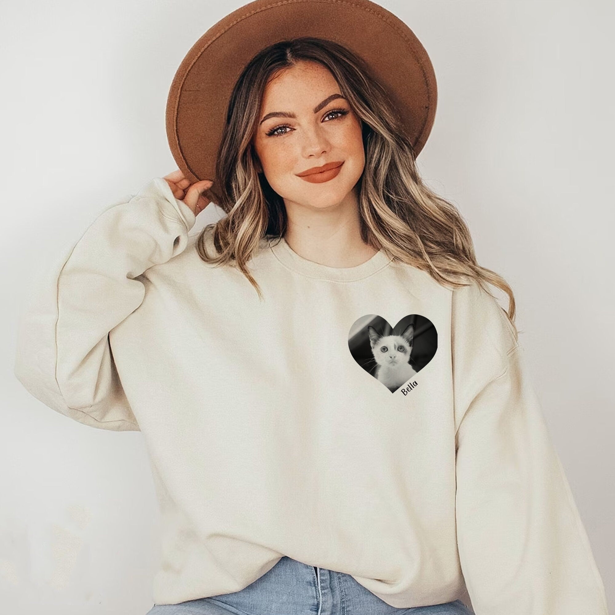 Personalised Pet Photo Sweater, Custom Pet Jumper, Pet Lover Sweater, Casual Ladies Sweater, Pet Owner Sweater, Pet Photo Jumper