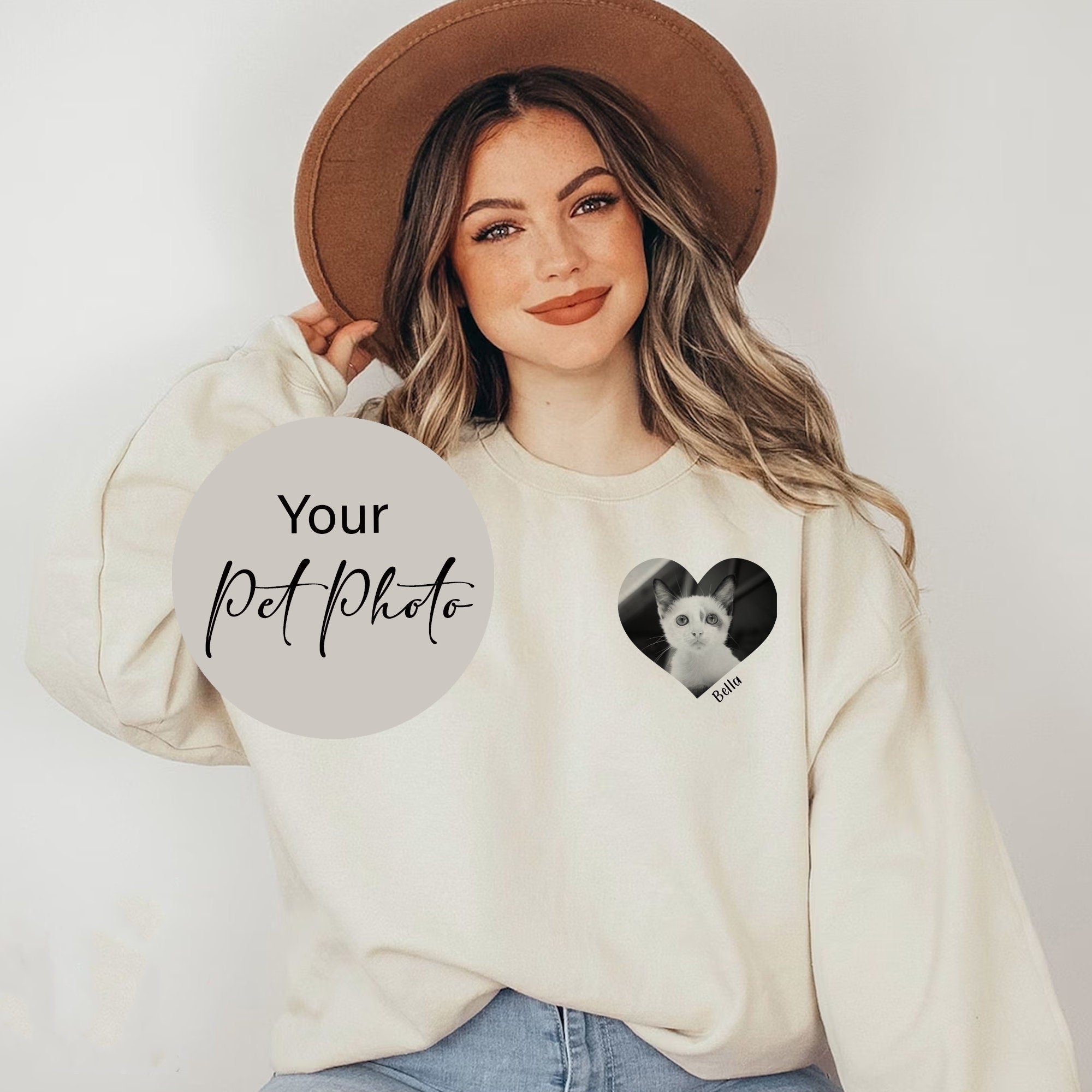 Personalised Pet Photo Sweater, Custom Pet Jumper, Pet Lover Sweater, Casual Ladies Sweater, Pet Owner Sweater, Pet Photo Jumper