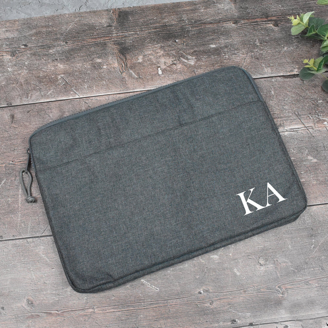 Personalised Laptop Bag 13" Inch, University Gift, Men's Laptop Case, Initial Tablet Bag, Monogram Document Bag, Father's Day, Custom Bag