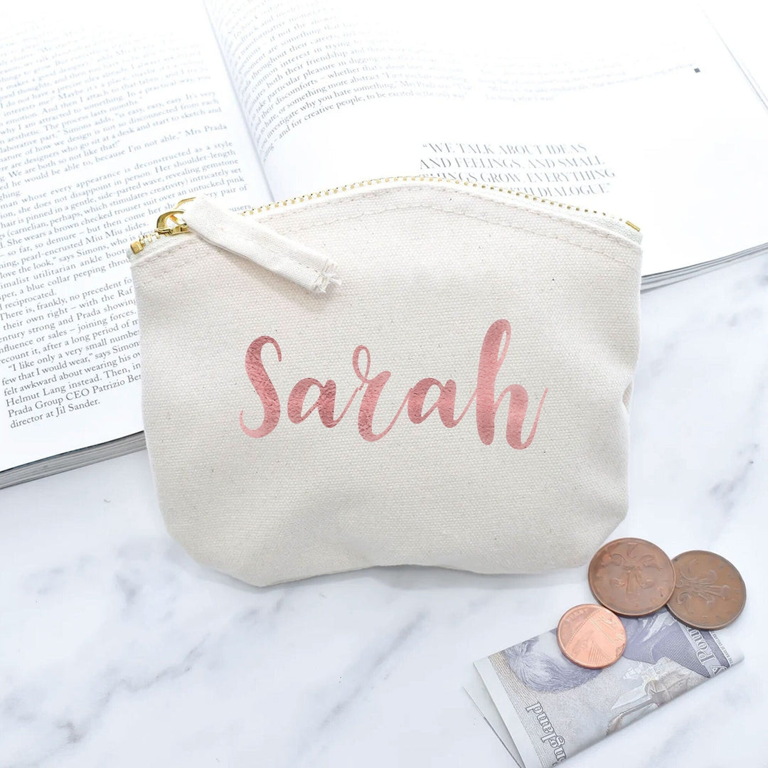 Personalised Christmas Gift Coin Purse & Mirror Set, Rose Gold Chistmas Best Friend Gift, Personalised Gift For Her, Best Auntie Gift,