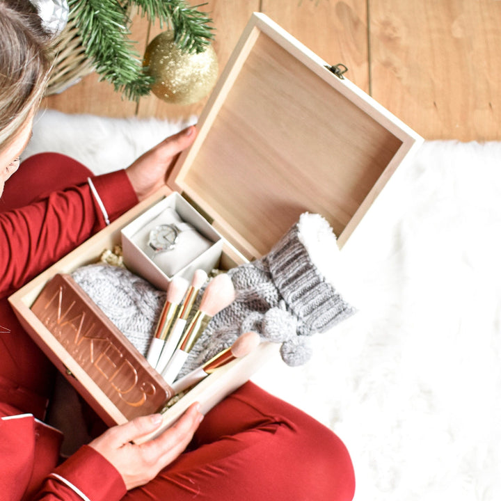 Personalised First Christmas Eve Box, Snowflake Christmas Eve  Box, Engraved First Christmas Eve Box, Wooden First Christmas Box, Engraved