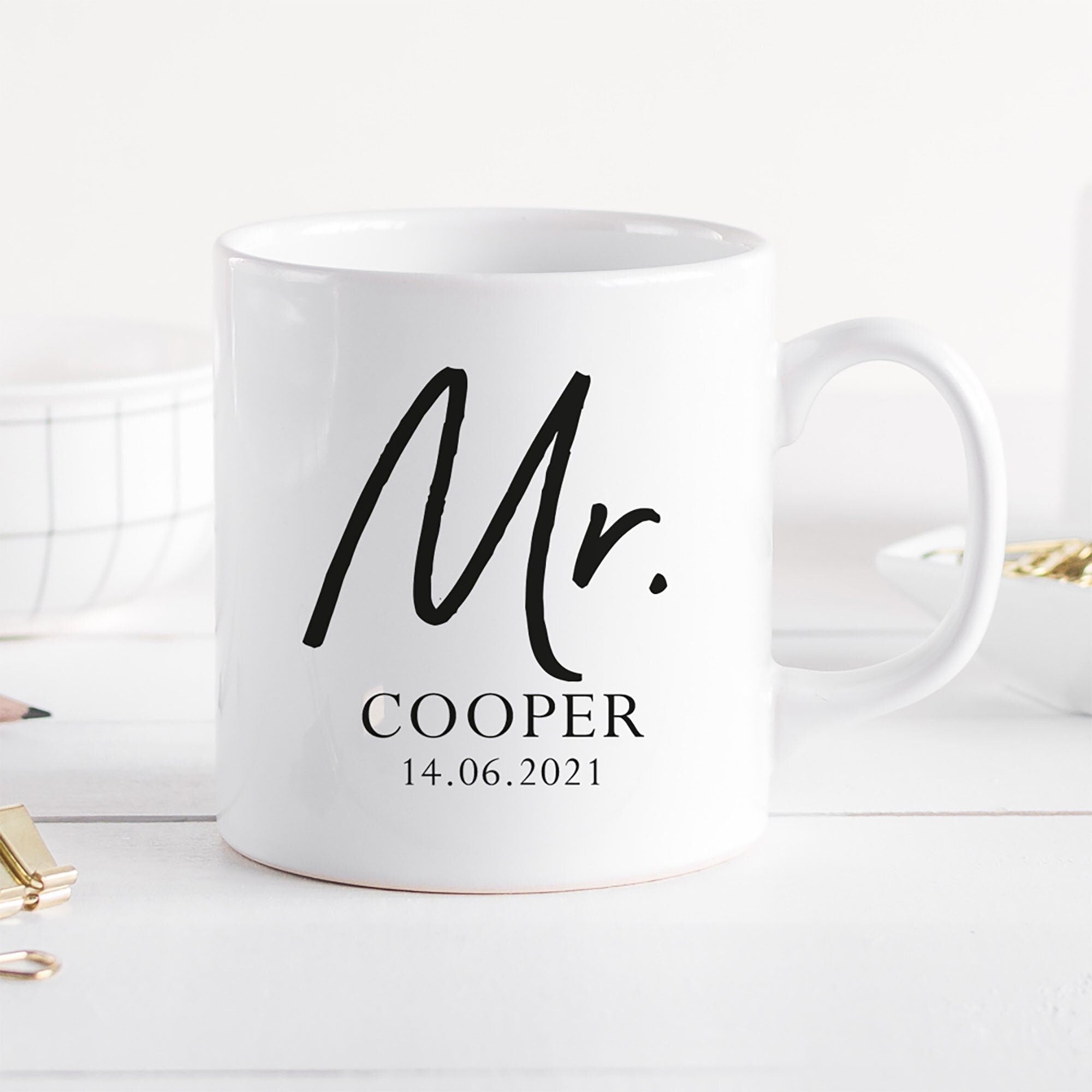 Personalised Mr and Mrs Mugs, Bride to Be Mug, Wedding Gift Mugs, Mr and Mrs Gifts, Small Wedding Gift, Couple Gifts, New Couple Gift