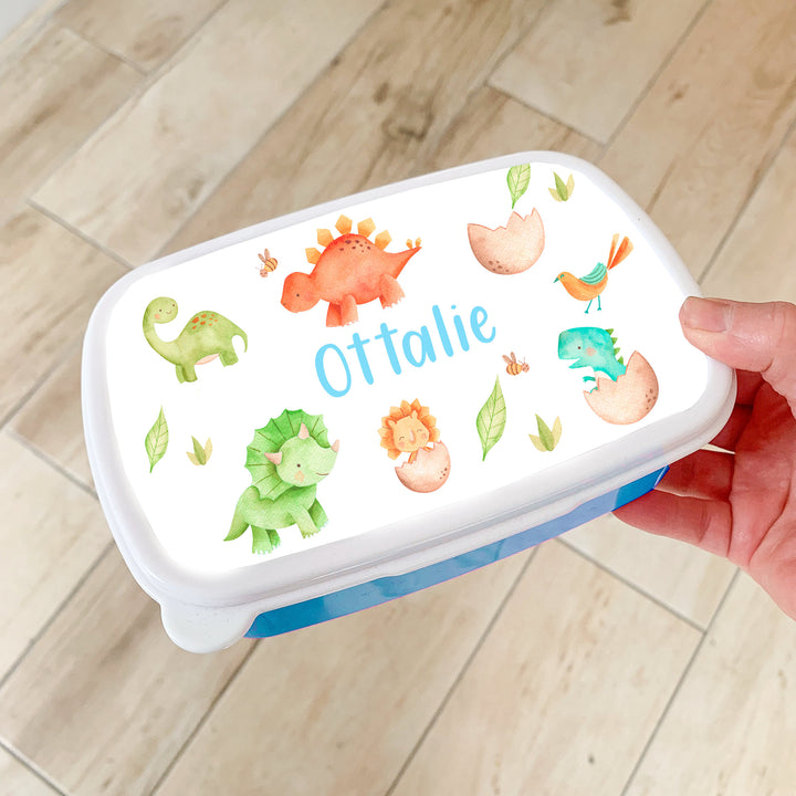 Personalised Dinosaur Lunch Box, Dinosaur School Snack Box, Dino Food Box, Dinosaur Boys School Lunch Box, Dino Back To School Tub,