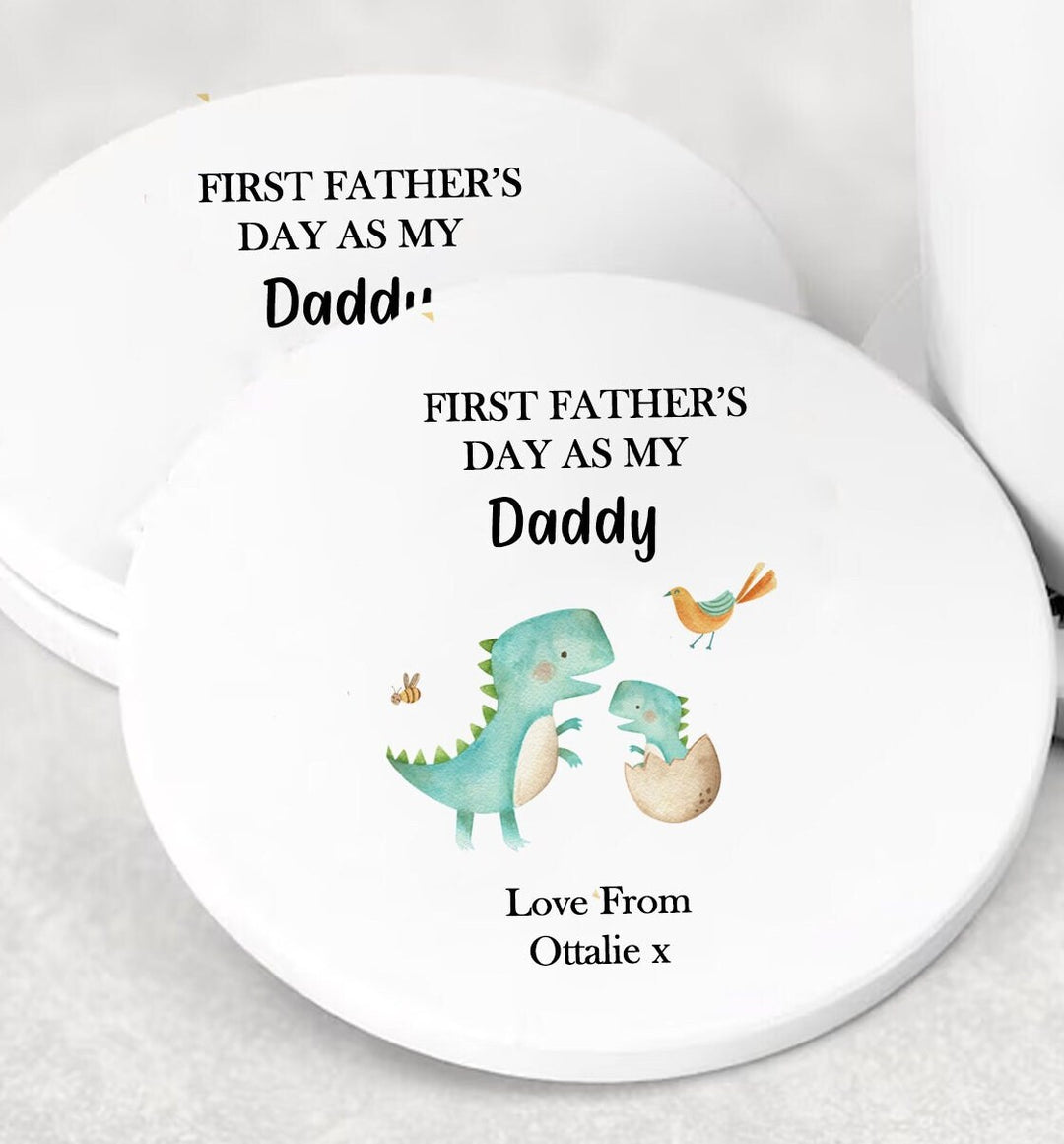 Personalised First Father's Day Mug Set, First Father's Day as my Dad, Dad Mug, Father's Dad Mug Coaster, First Fathers Day As My Grandad