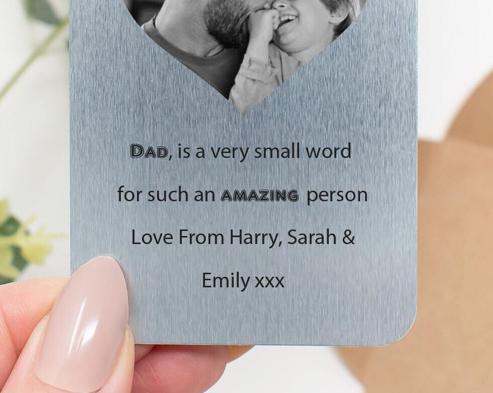 Personalised Photo Father's Day Wallet Card, Dad Wallet Card, Dad Metal Card, Father's Day Photo Gift, Dad Child Photo Gift, Metal Card