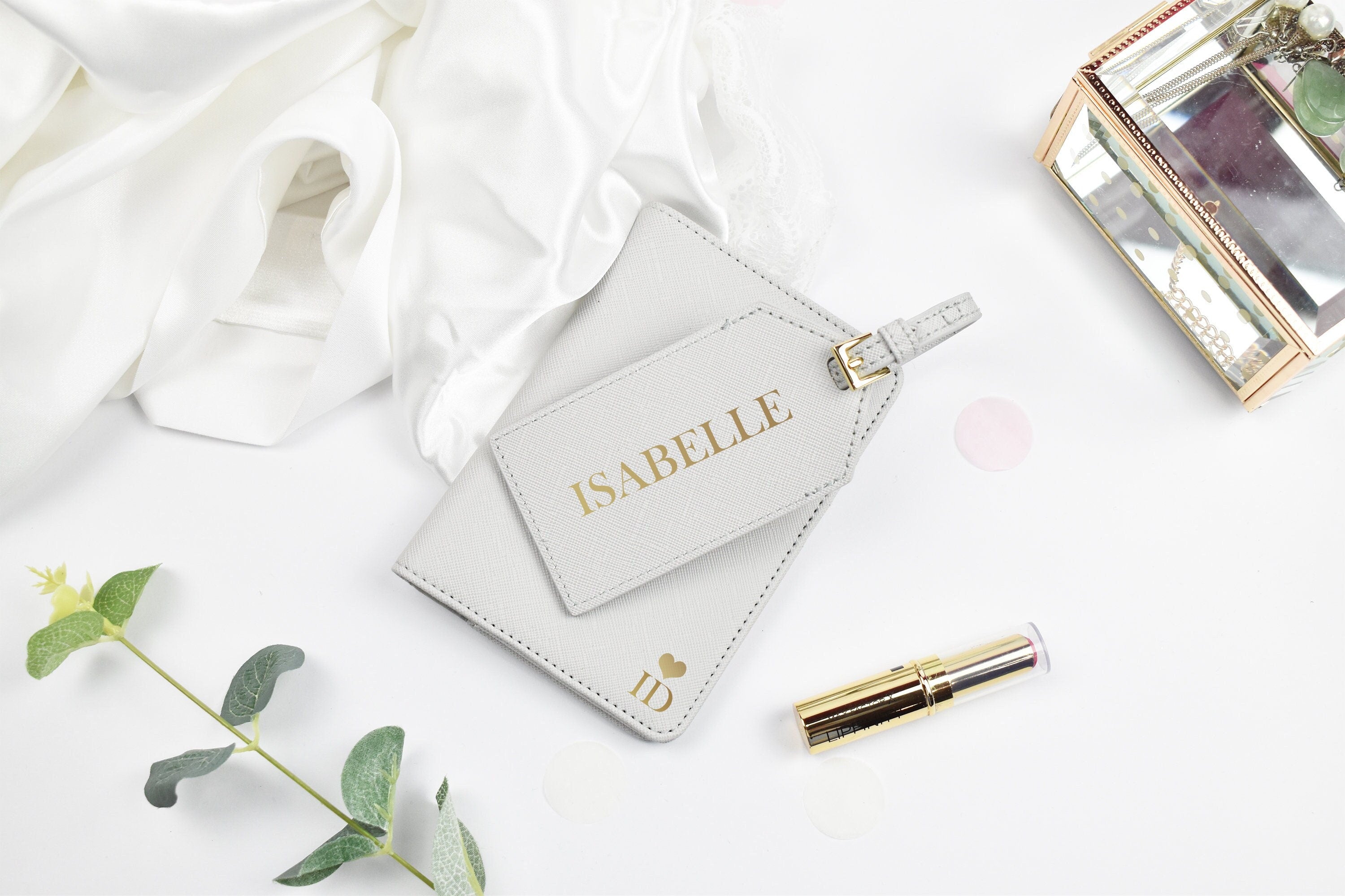 Personalised Passport Holder Set, Initial Passport Holder and Luggage Tag, Personalised Luggage Tag, Bridesmaid Gifts, Bride To Be Passport