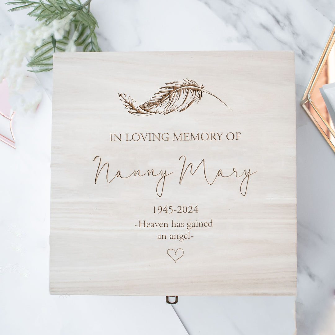 Personalised In Memory Loss Box, Loss Memory Box, Remembrance Keepsake Box, In Memory Box, Engraved Wood Box, Special Memories Keepsake Box