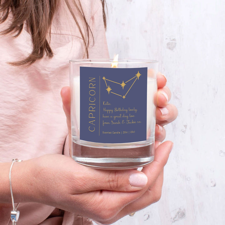 Personalised Star Sign Candle, Zodiac Sign Candle, Custom Zodiac Sign Candle, Birth Date Candle, Capricorn Candle, Aries Gift, Star Sign