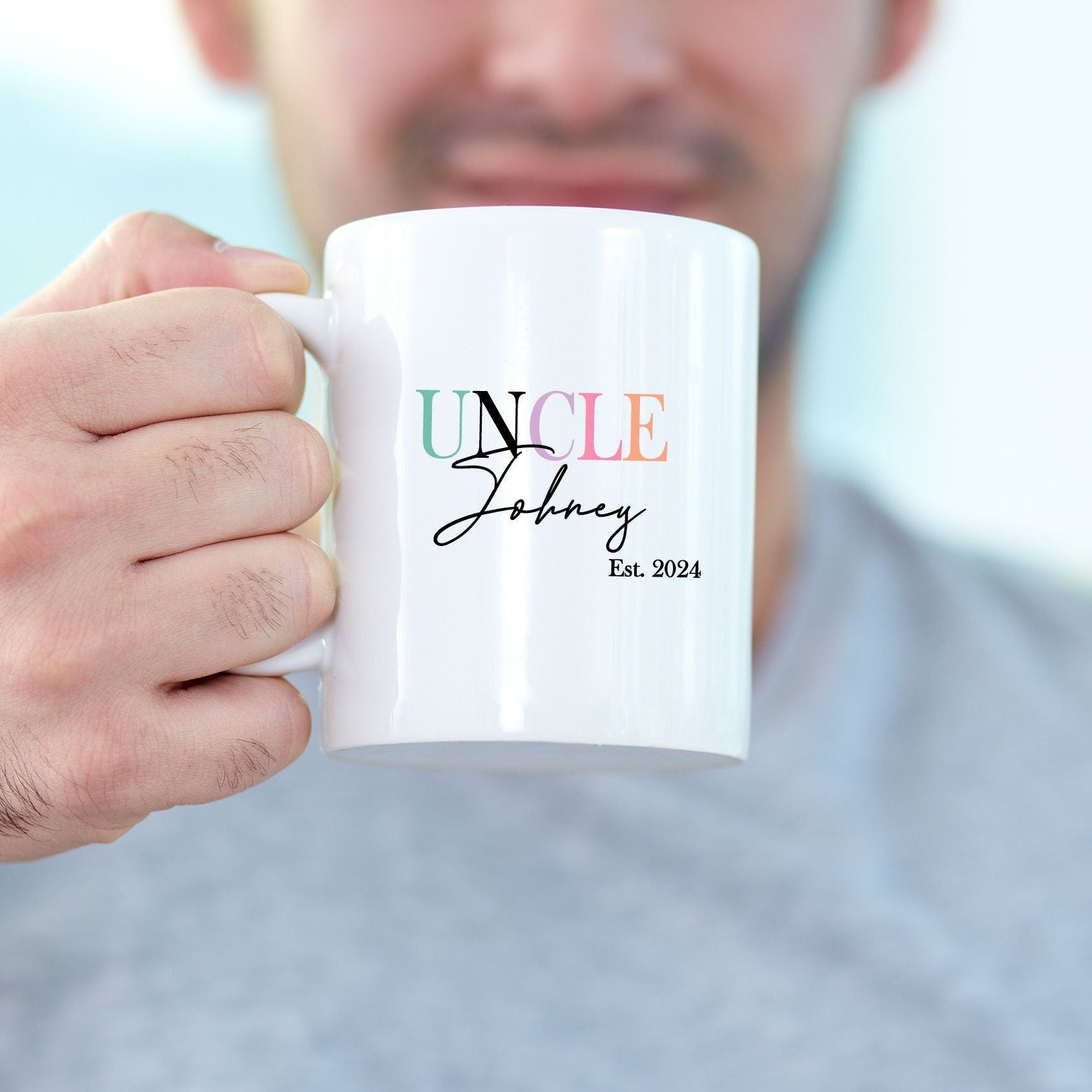Personalised Uncle Mug, Baby Announcement Gift, Best Uncle Gift, Personalised Gift For Him, Uncle Gift, New Uncle Mug, Est Uncle Gift,