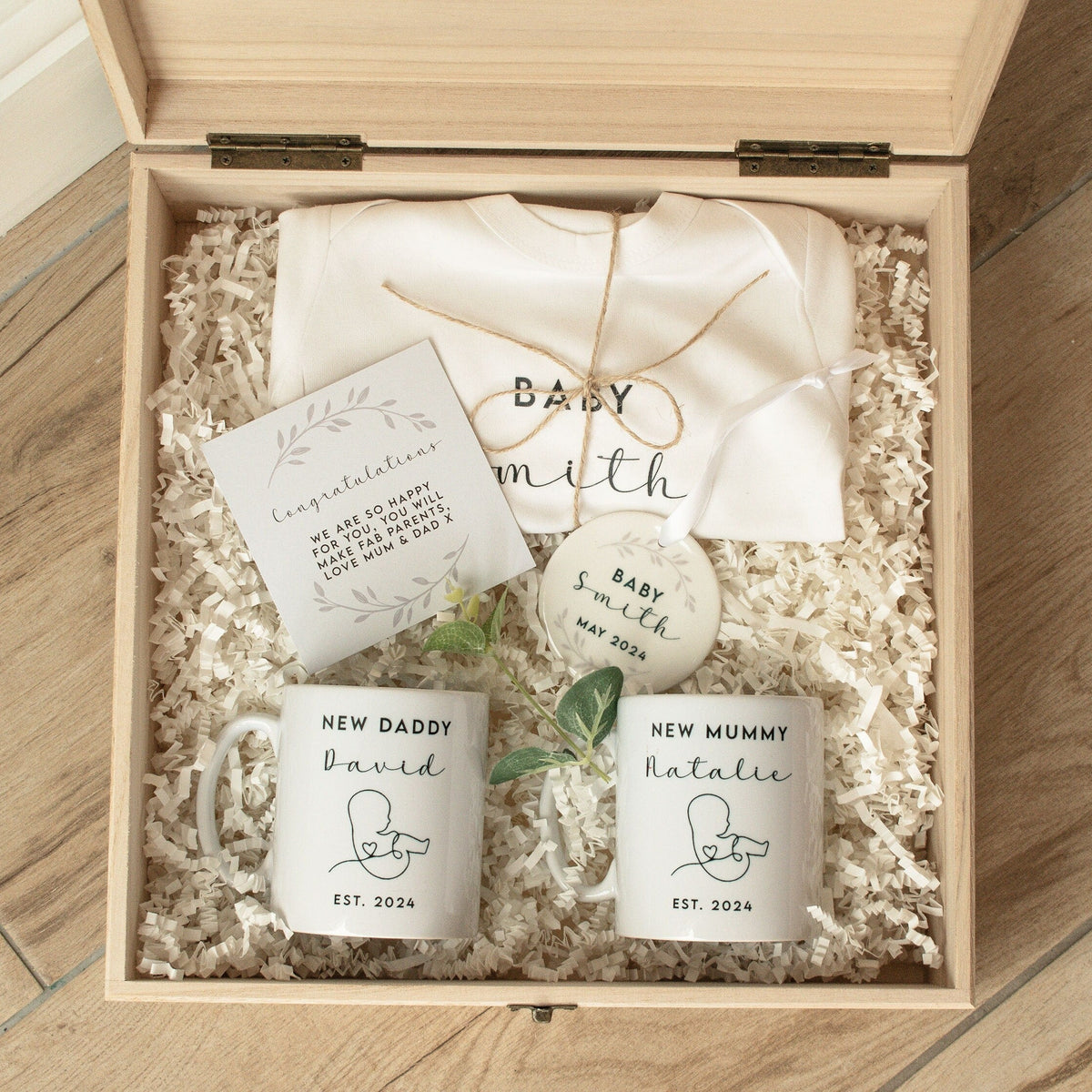 Personalised New Parents Gift Box, New Parents Gift, New Parents Memory Box, New Parents Keepsake Box, New Baby Gift Box, Wooden Engraved