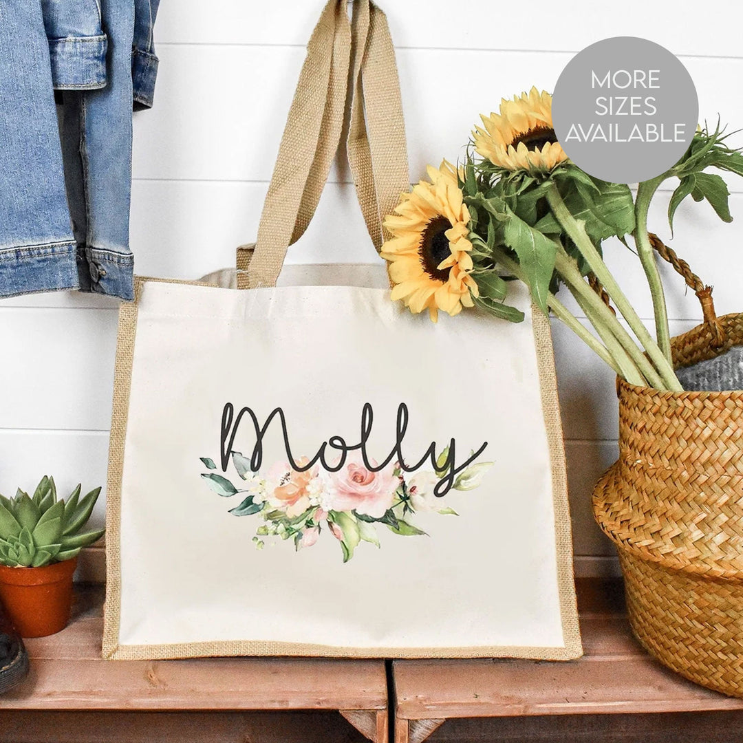 Personalised Large Tote Bag, Large Shopper Bag, Uni Bag, Personalised Jute Shopping Bag, Large Book Bag, Custom Printed Bag, Large Bag