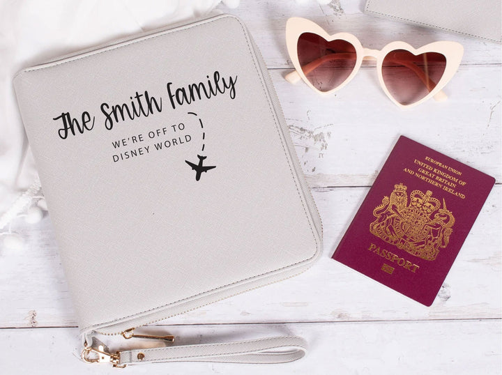 Personalised Travel Folder, Document Folder, Travel Wallet, Holiday Folder, Holiday Organiser, Family Holiday Folder, Passport Organiser,