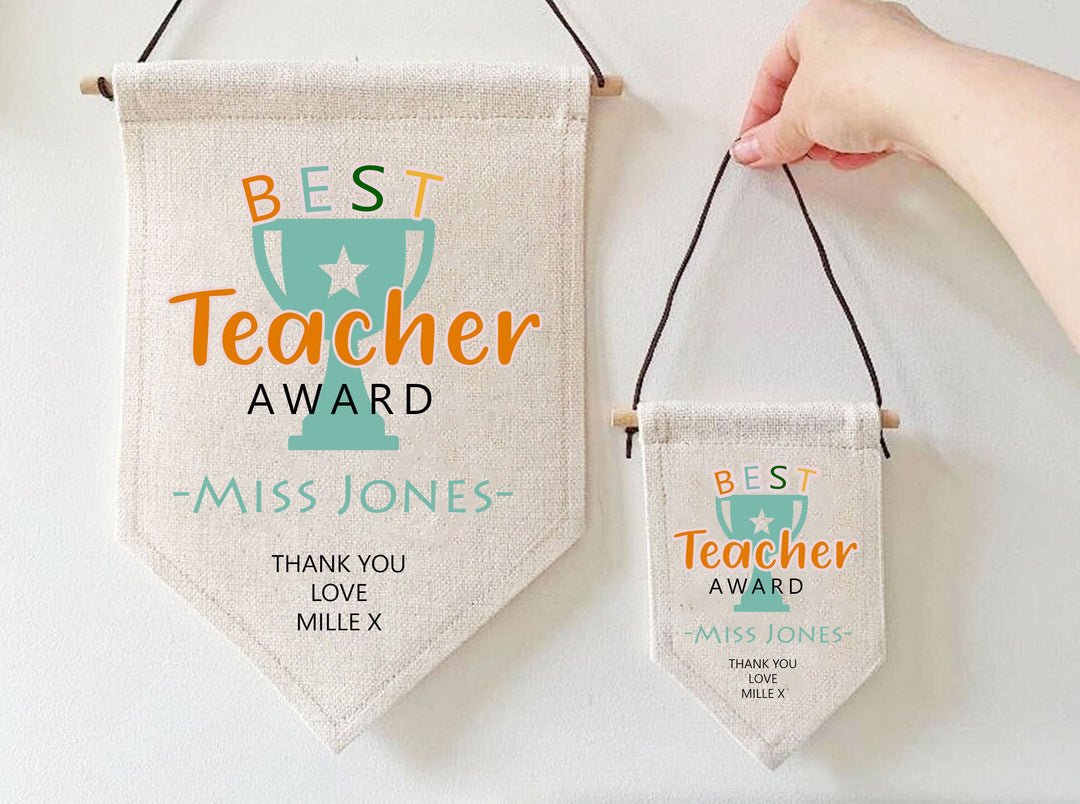 Personalised Best Teacher Award, Teacher Gift, Personalised Teacher Gifts, Teacher Classroom Flag, Classroom Decor, Teacher Flag, Decor