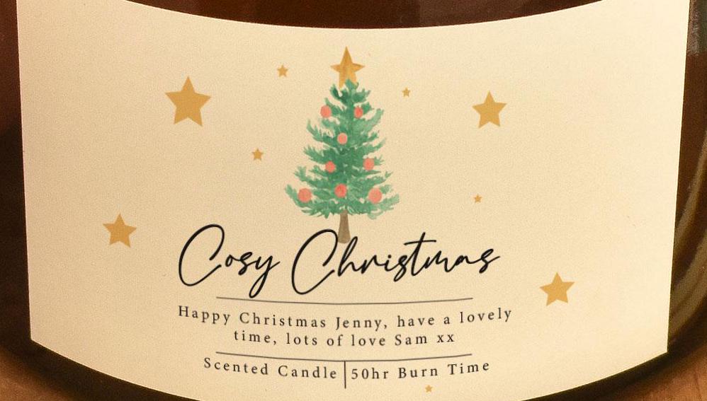 Personalised Christmas Candle, Custom Name Christmas Candle, Family Christmas Gift, Christmas Decoration, Scented Candle, Handmade Candle